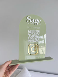 Scan to book standing sign