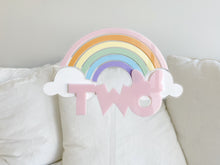 Load image into Gallery viewer, Rainbow Minnie Mouse cake topper
