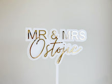Load image into Gallery viewer, Layered mr and mrs cake topper
