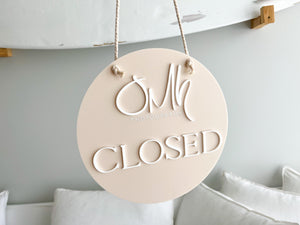 Branded Open and Closed sign