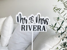 Load image into Gallery viewer, Mr &amp; Mrs cake topper
