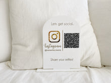 Load image into Gallery viewer, Socials Sign with QR code
